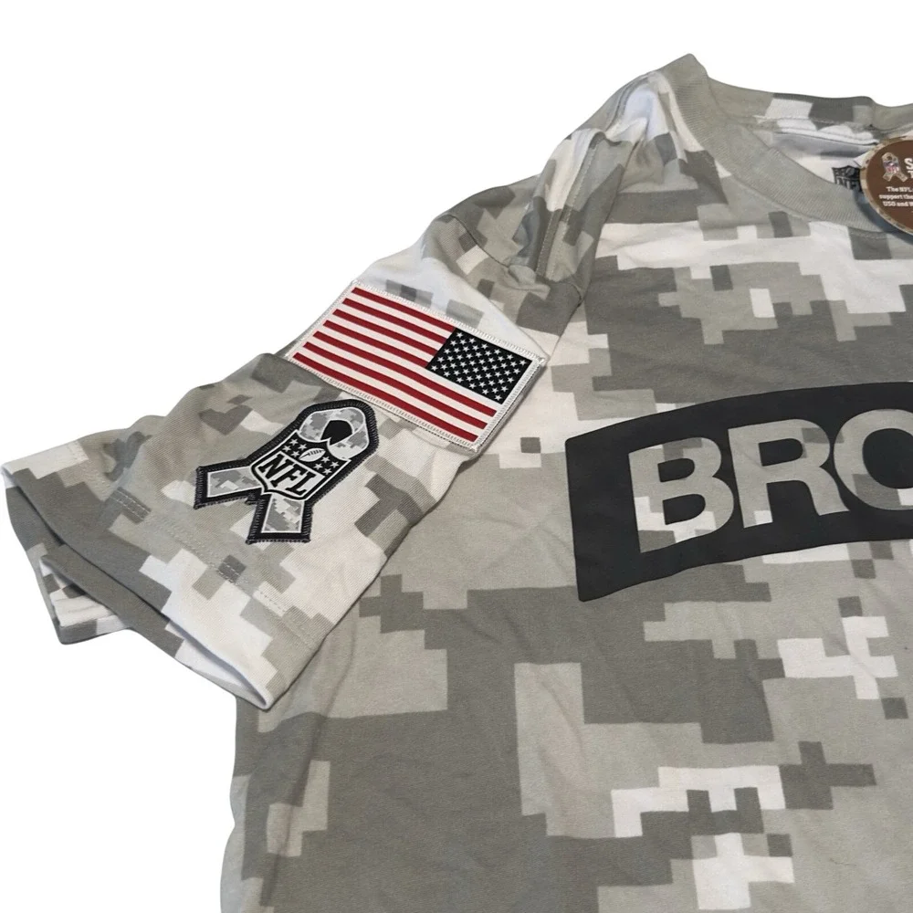 Cleveland Browns Shirt Mens Medium Camo NFL Football Salute Service Nike Dri Fit